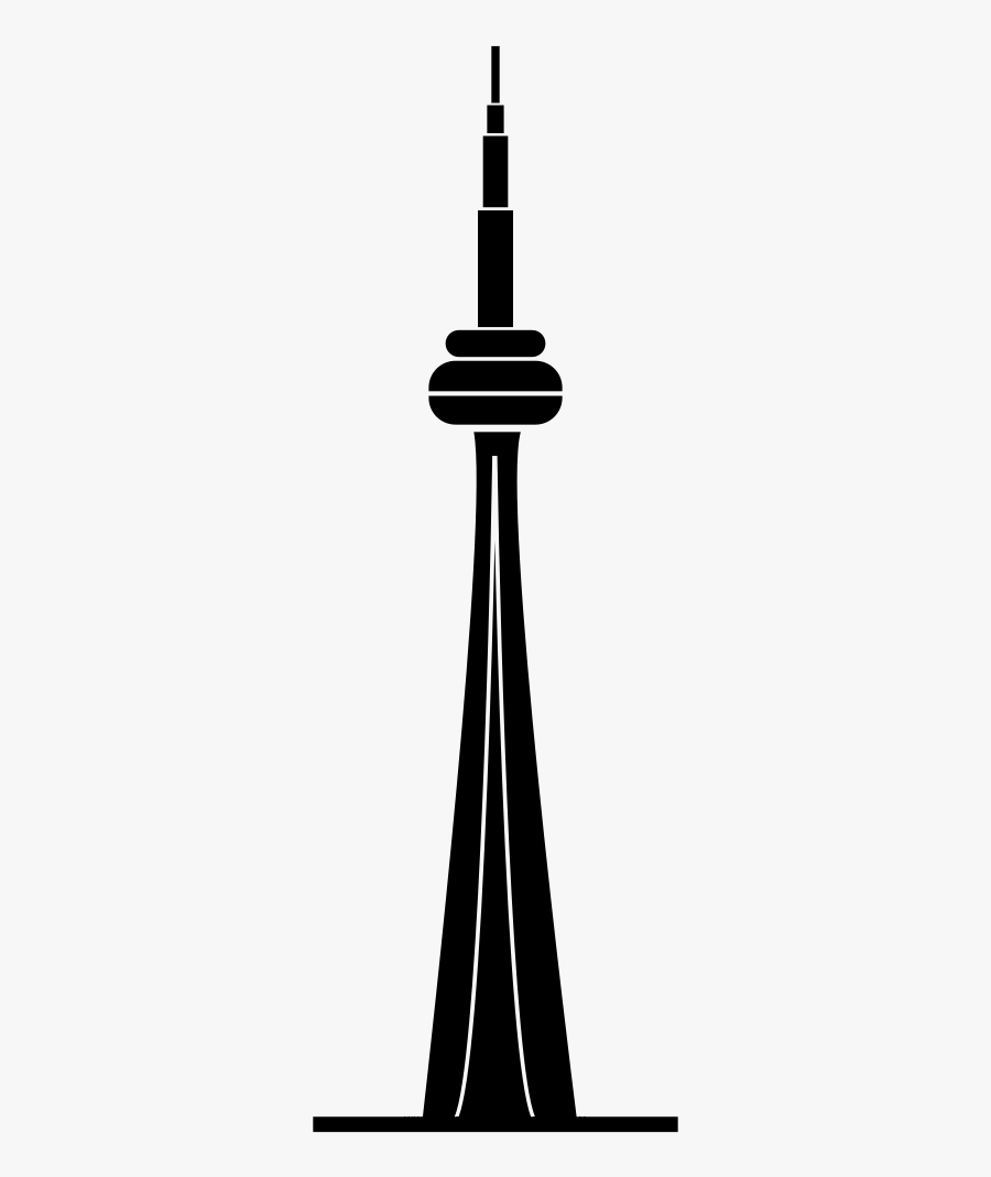 Cn Tower Coloring Page - Vector Cn Tower Silhouette, Transparent Clipart