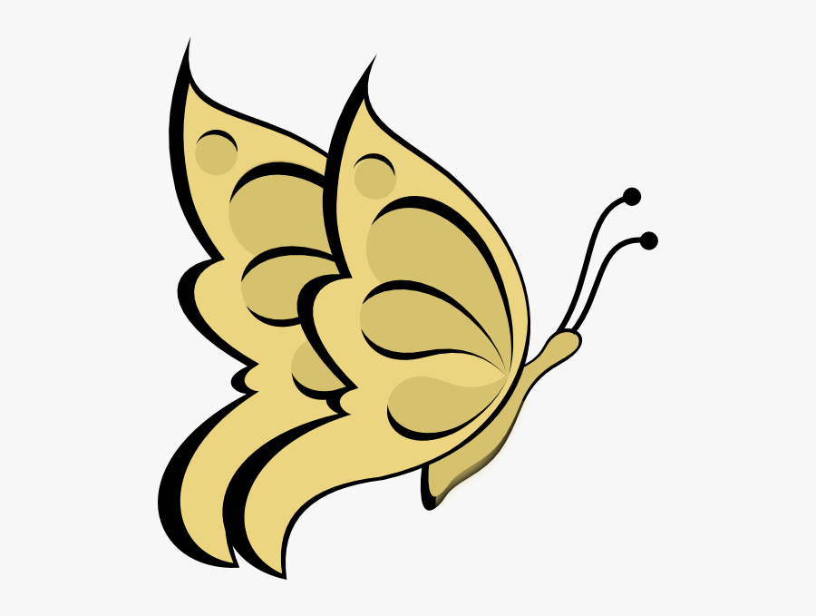 Golden Butterfly Clipart - Butterfly Clip Art, Transparent Clipart