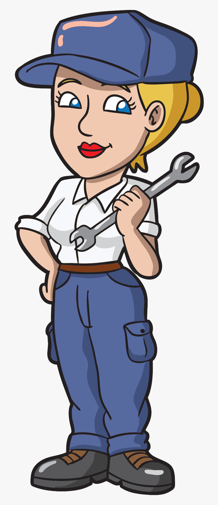 Female Mechanic Clipart, Transparent Clipart