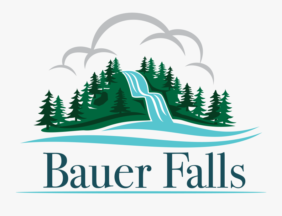 Bauer Falls - Waterfall Logo Vector, Transparent Clipart