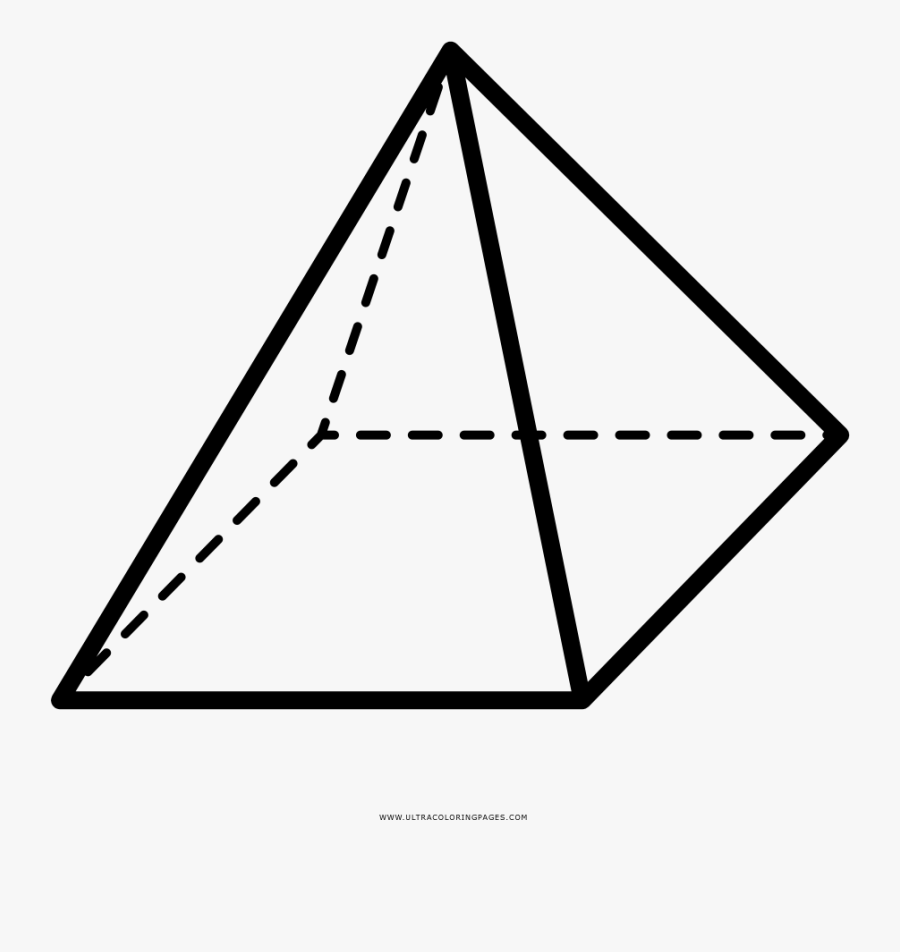 Square Pyramid Geometry Shape Drawing - Pyramid Shape Transparent Background, Transparent Clipart