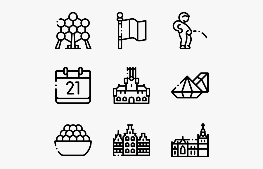 Belgium - Design Vector Icon, Transparent Clipart