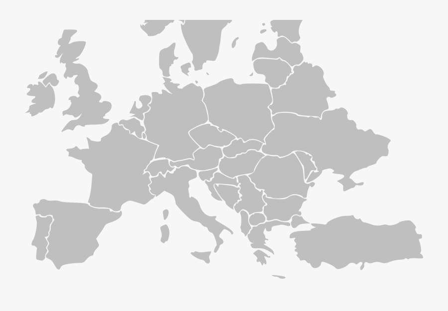 Europe Clipart Map European - Europe Map Grey Png, Transparent Clipart