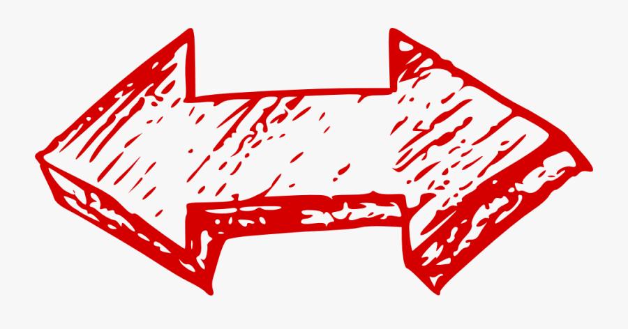 Double Red Arrow Doodle Clip Arts, Transparent Clipart