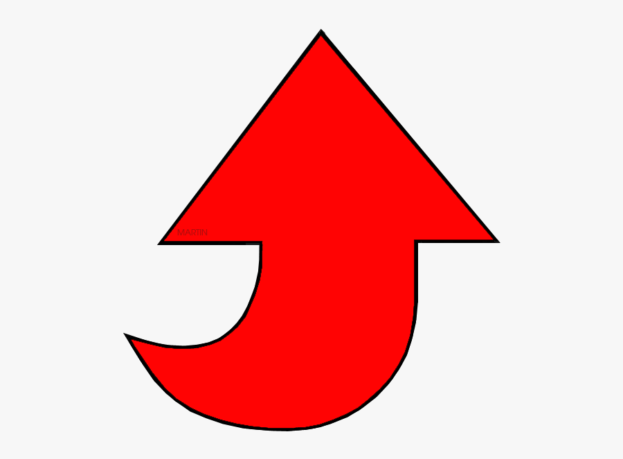 Red Arrow - Crescent, Transparent Clipart