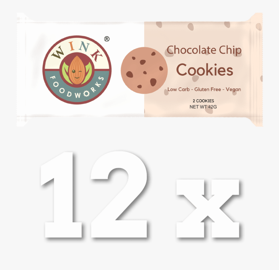Chocolate Chip Cookie 12 Pack - Wink Cookies, Transparent Clipart