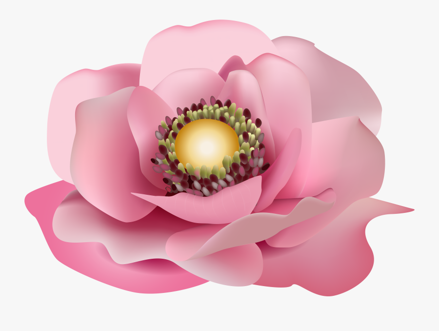 Pink Flowers Clip Art - Transparent Flower Pink Png, Transparent Clipart