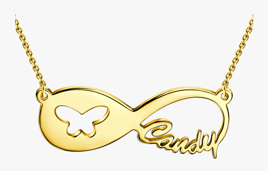 Picture Of Butterfly Infinity Name Necklace - Collier Personnalisé Prénom Bébé, Transparent Clipart
