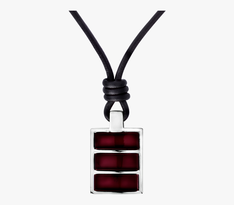 Men’s Necklace In Cherry Amber, Leather And Silver - Transparent Men Necklace Png, Transparent Clipart