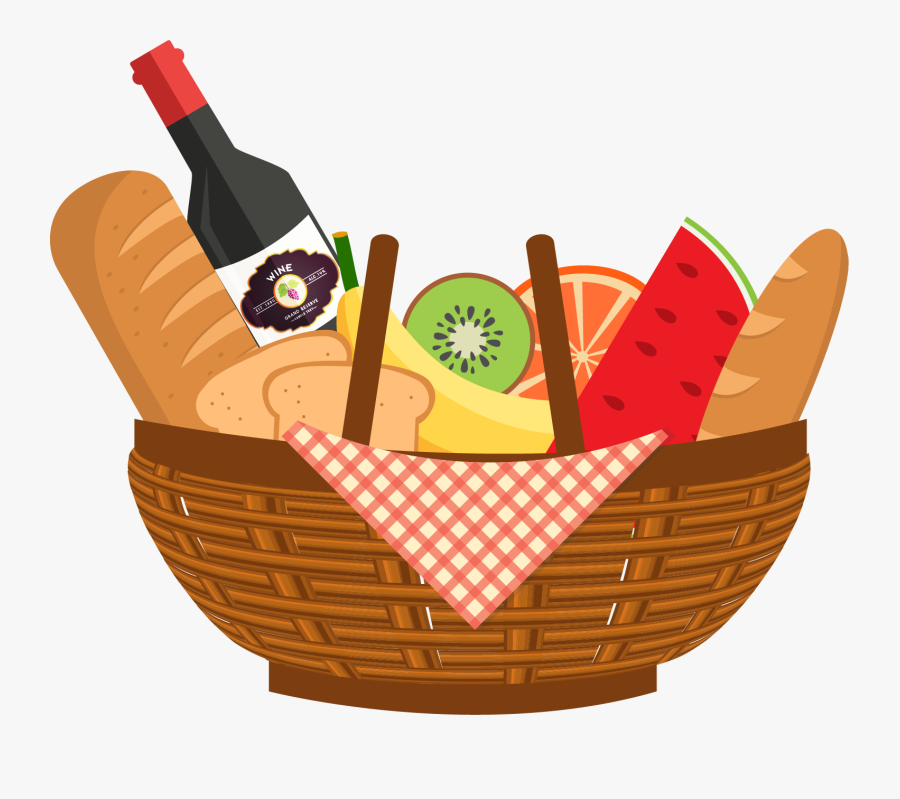 Desenhos De Cestas De Comida, Transparent Clipart