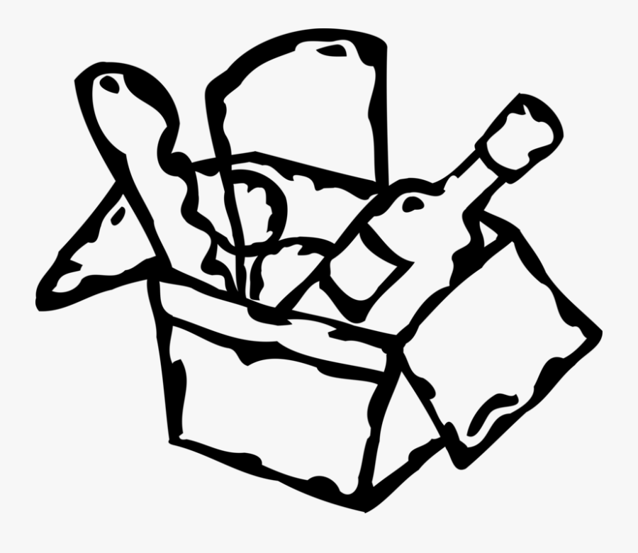 Vector Illustration Of Picnic Hamper Basket Of Food, Transparent Clipart