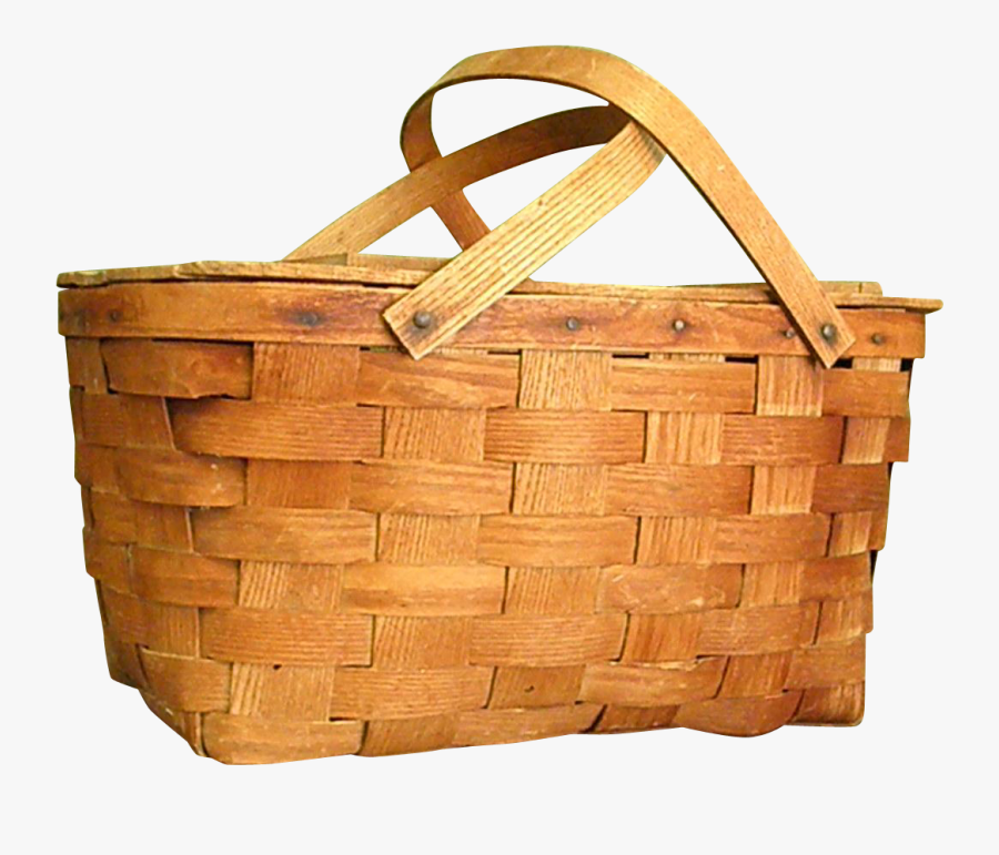 Clip Art Old Basket - Wov N Wood By Jerywil Picnic Basket, Transparent Clipart