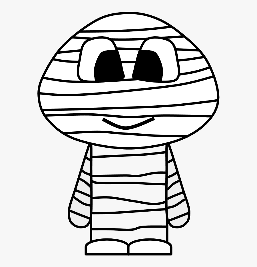 Mummy, Bandages, Big Eyes, Cartoon Person, Black And - District Of Tofino Logo, Transparent Clipart