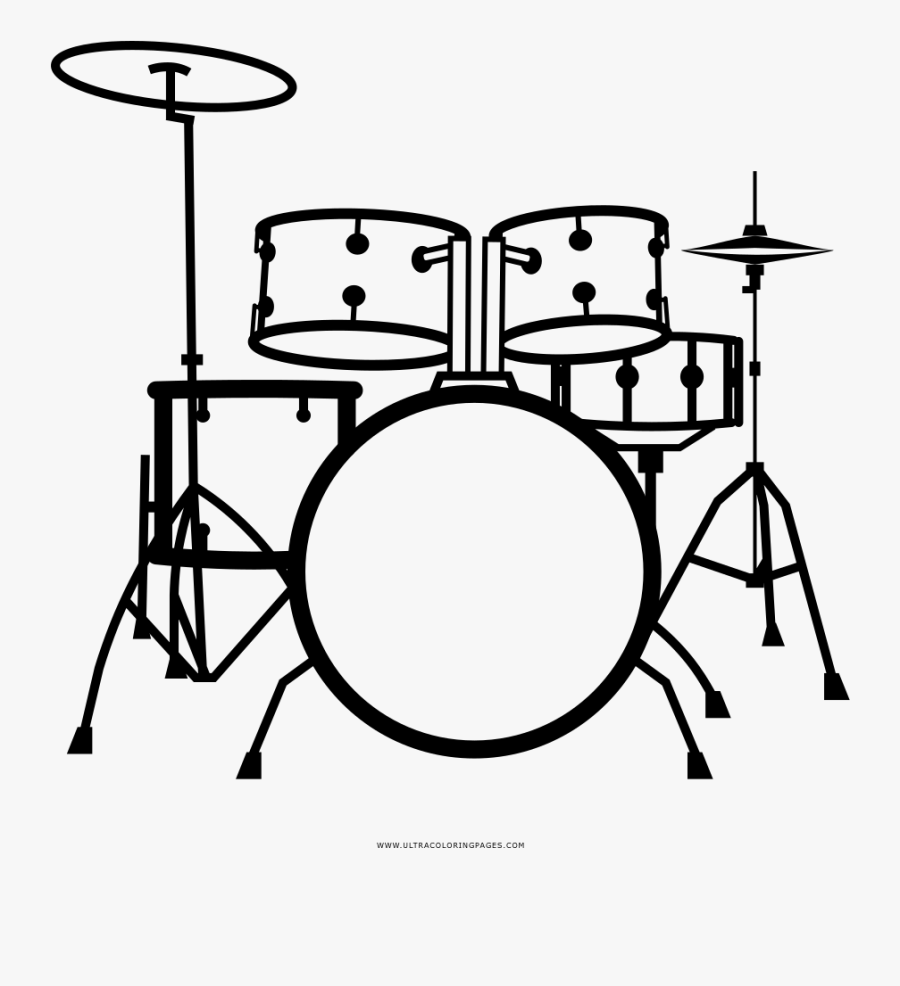 Drum Kit Coloring Page - Drums, Transparent Clipart