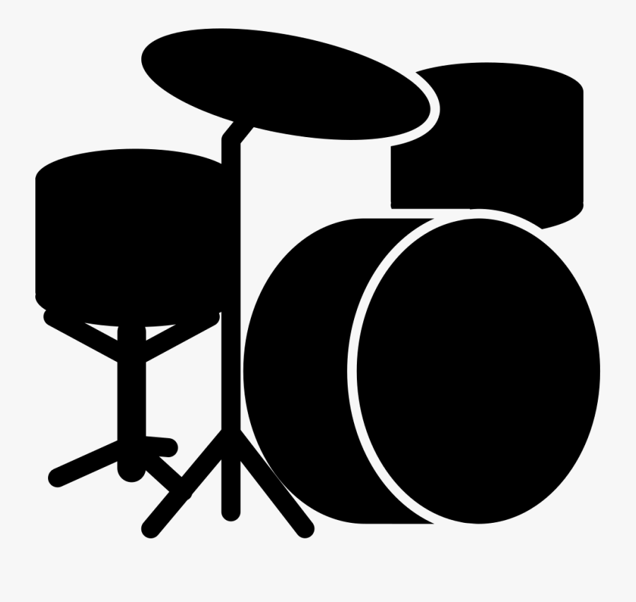 Drum Set - Silhueta De Instrumentos Musicais Png, Transparent Clipart