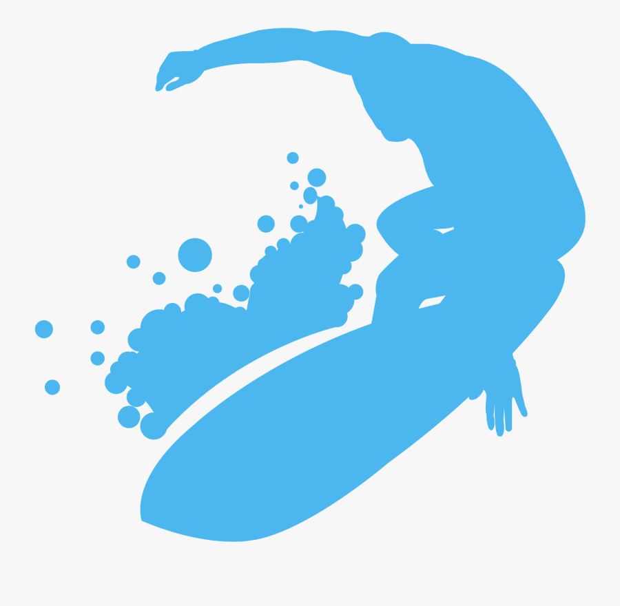 Surfista Silhouette, Transparent Clipart