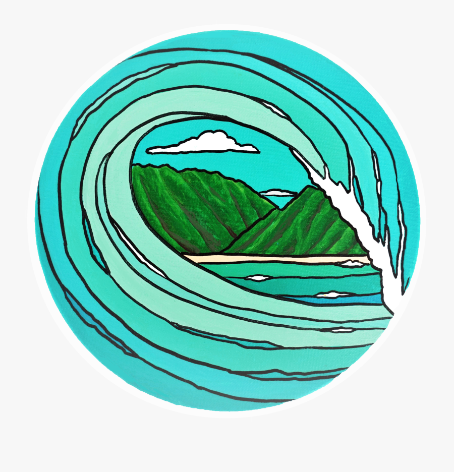 Hawaiian Wave Clipart Background, Transparent Clipart