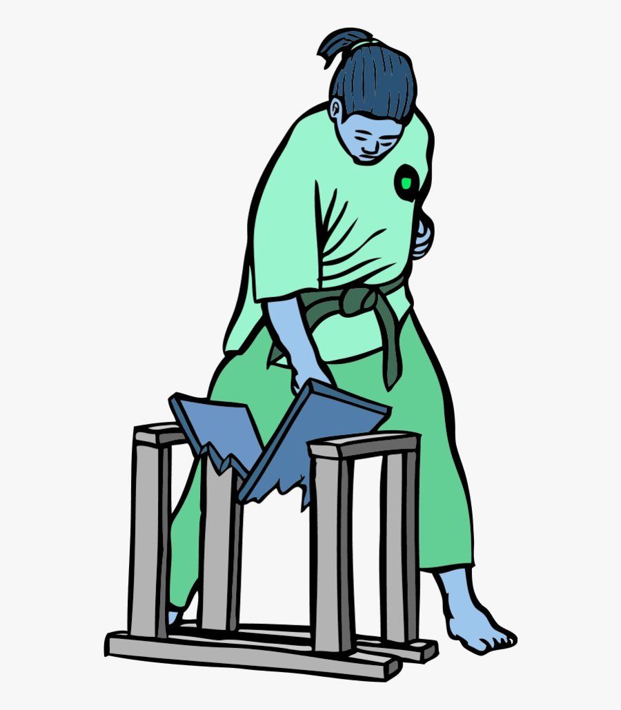 Karate Breaking Boards Clipart - Break Cartoon, Transparent Clipart