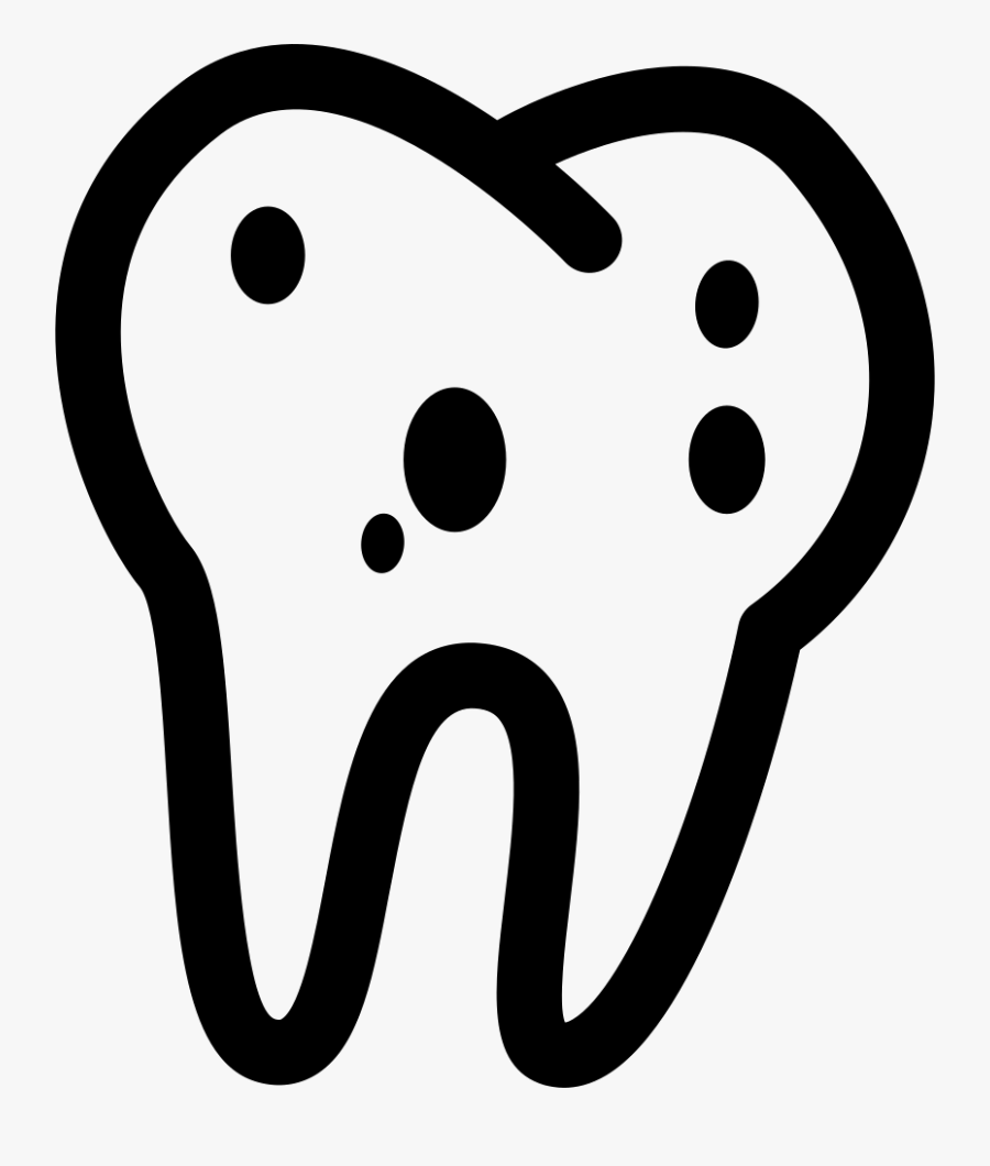 Svg Png Icon Free - Black And White Tooth Clip Art, Transparent Clipart