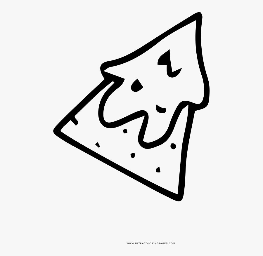 Nacho Chip Coloring Page, Transparent Clipart