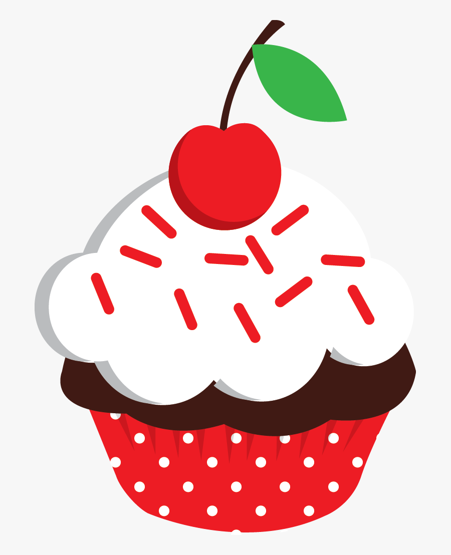 Cupcake Vermelho Desenho - Dulces Y Pasteles Animado, Transparent Clipart