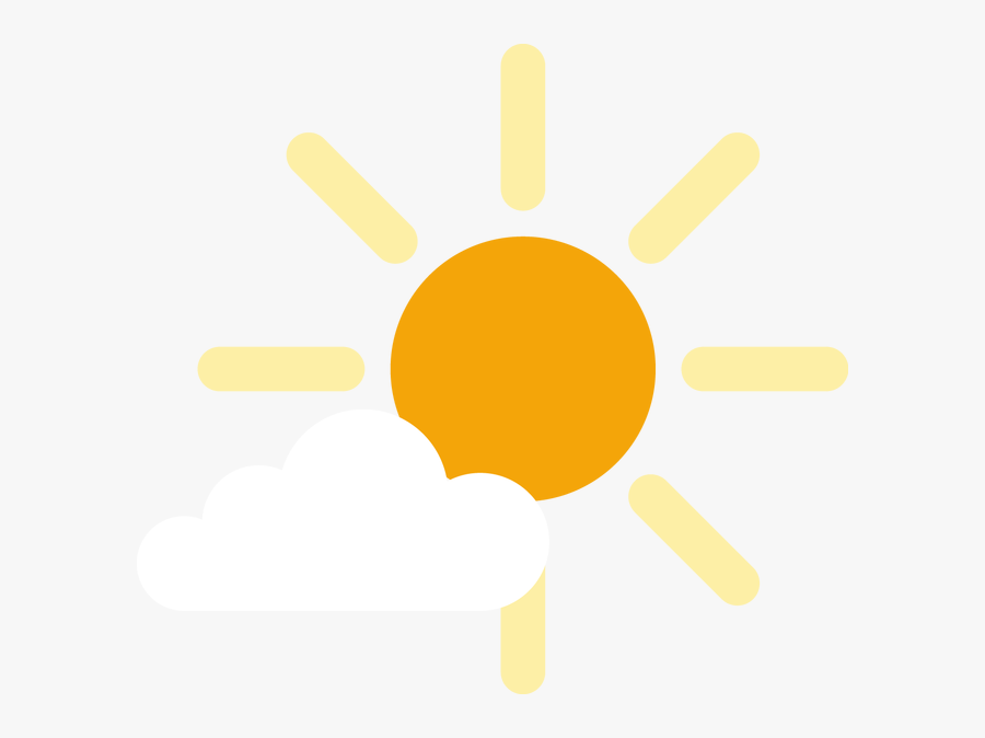 Cute Cartoon Sun Cloud - Погода Ясно, Transparent Clipart