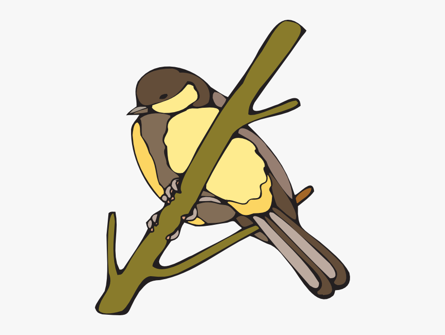 Perched Yellow Nut Hatch Svg Clip Arts - Dalın Üzerinde Duran Kuş, Transparent Clipart
