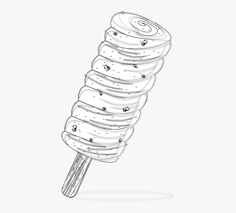 Food Twisted Nut Ice Twistednutice Black White Line - Darkness, Transparent Clipart