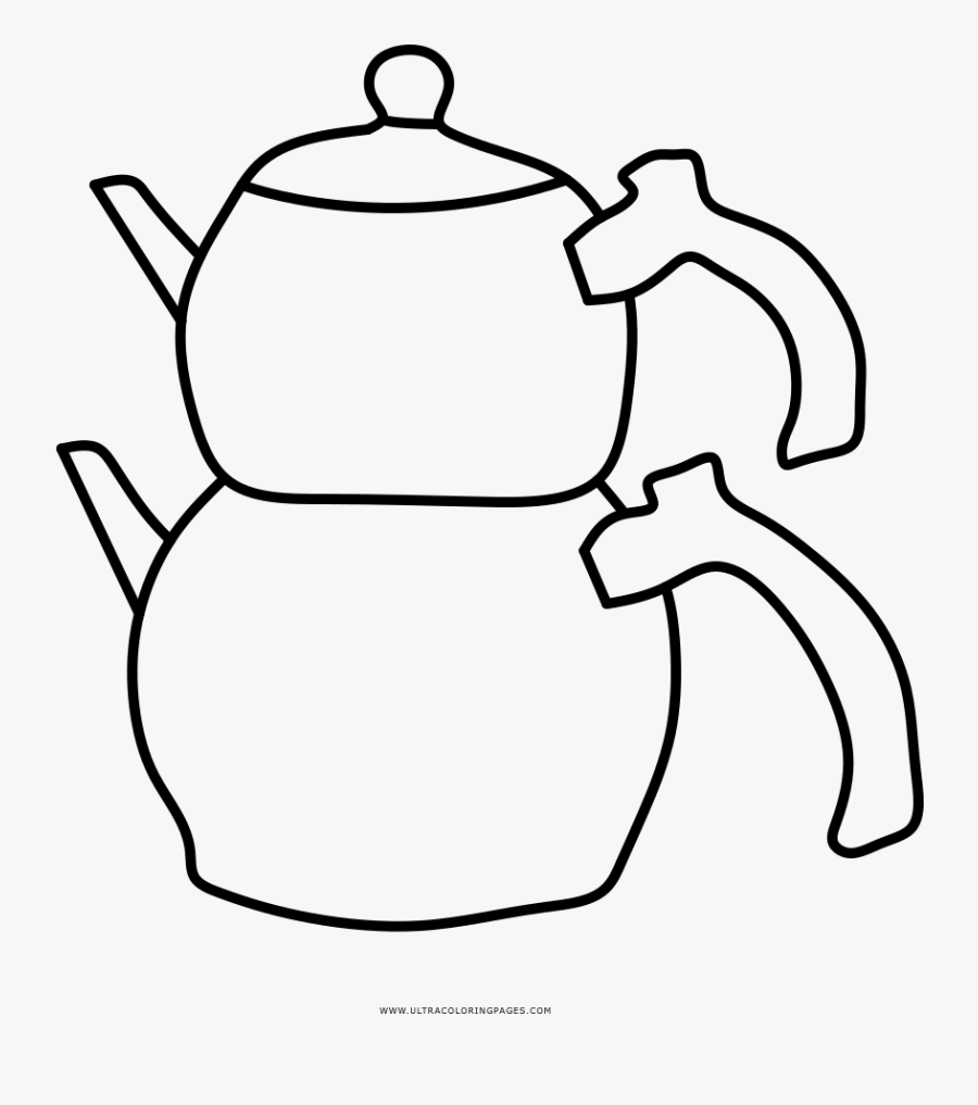 Transparent Coloring Pages Png - Turkish Teapot Png, Transparent Clipart
