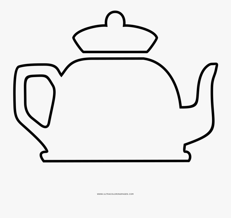 Teapot Coloring Page - Line Art, Transparent Clipart