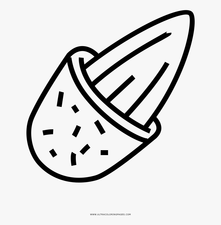 Nut Coloring Page - Line Art, Transparent Clipart
