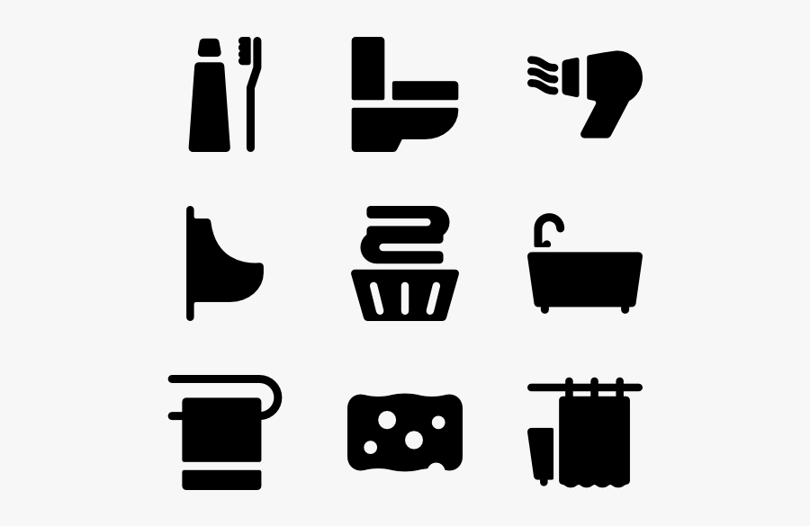 Bathroom Fill Icons - Speech Bubble Pictogram, Transparent Clipart