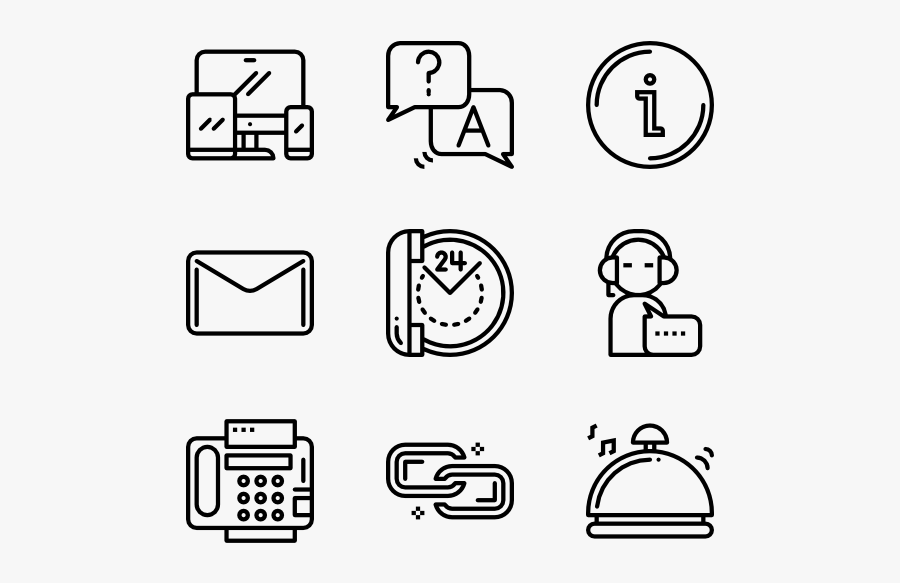 Contact Us - Web Design Line Icon, Transparent Clipart