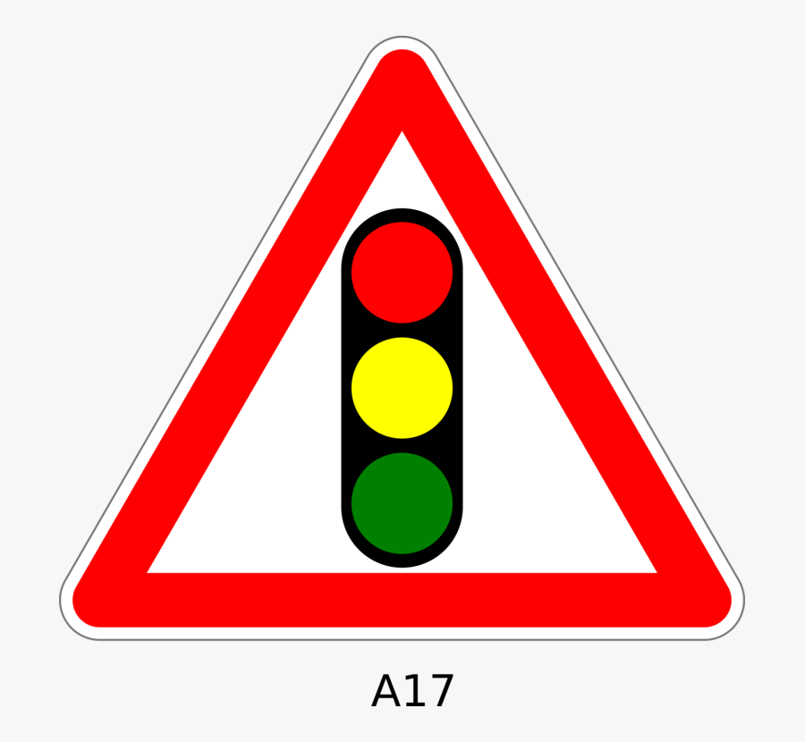 Slope,triangle,area - Traffic Signals Ahead Sign, Transparent Clipart