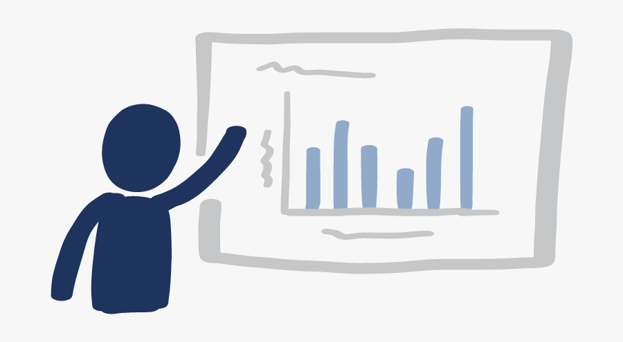 Standing Pointing Barchart Large, Transparent Clipart
