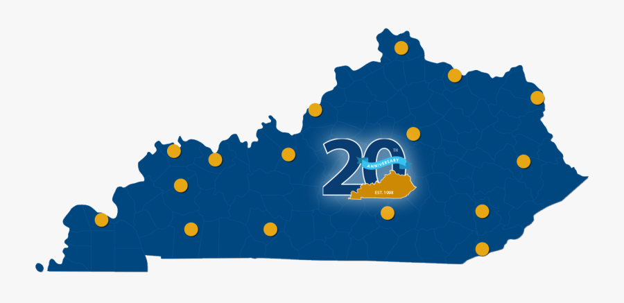 State Of Kentucky Showing 16 College Locations And - Kentucky 2016 Election Map, Transparent Clipart