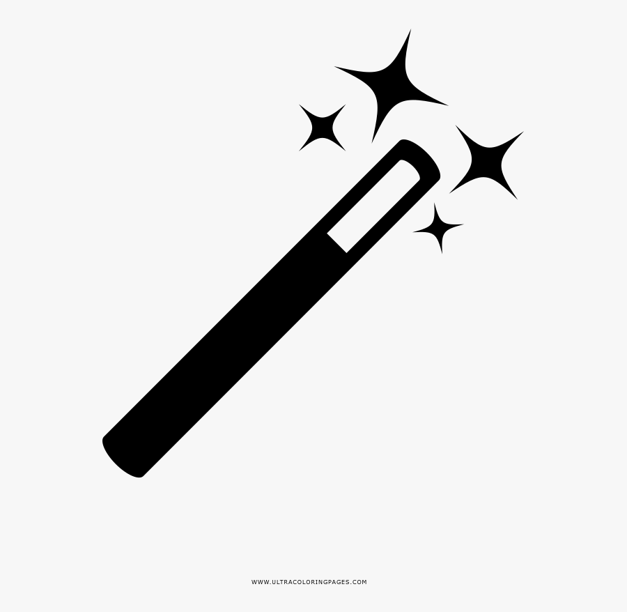 Magic Wand Coloring Page - Magic Wand Icon Png, Transparent Clipart