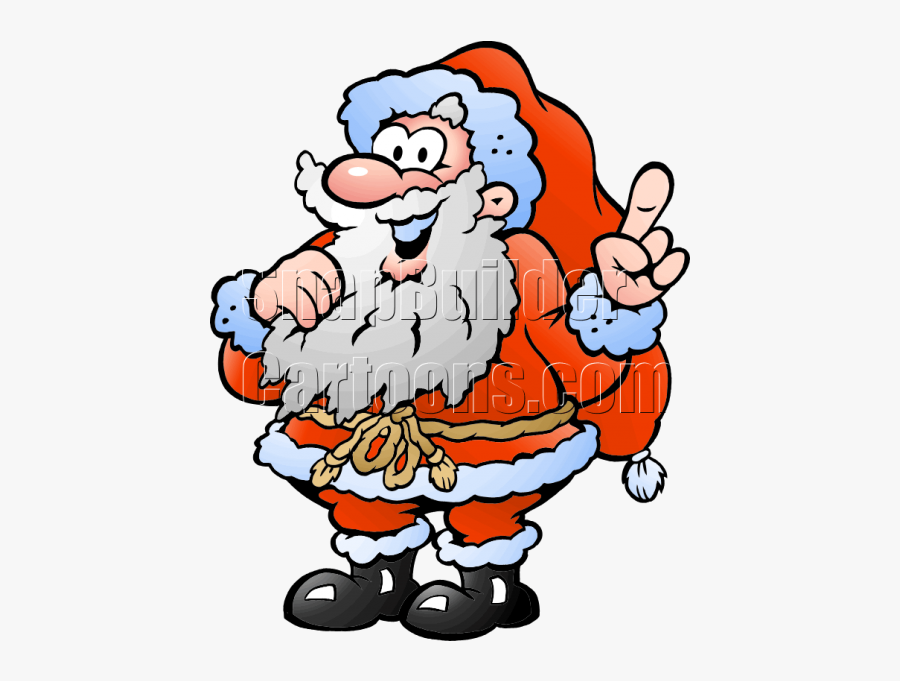 Christmas Santa Pointing Finger Upwards - Santa Claus, Transparent Clipart