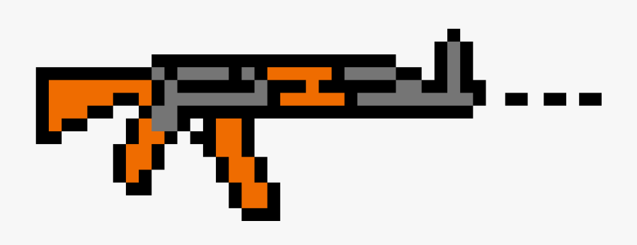 Pixel Art Ak 47, Transparent Clipart
