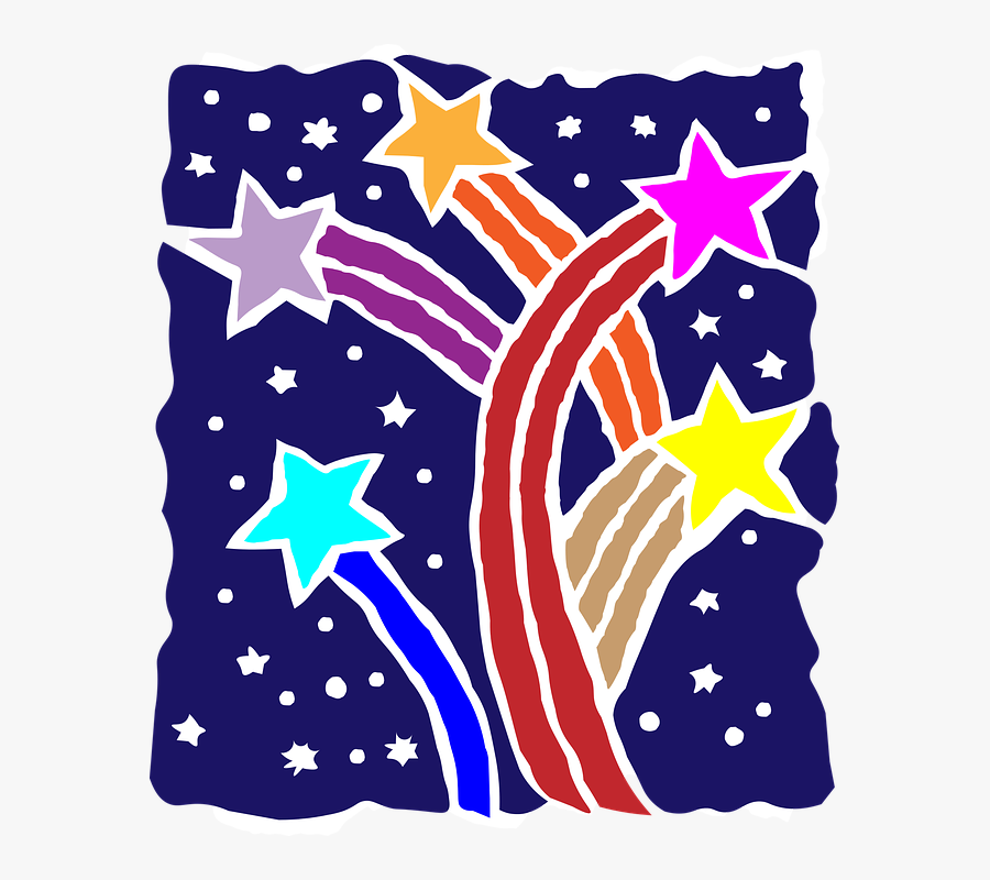 Stars, Colorful, Shooting, Burst, Celebration, Holiday, Transparent Clipart