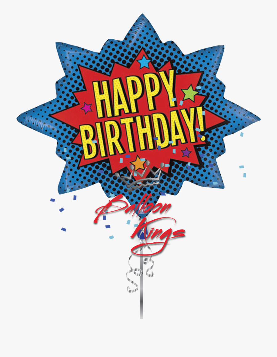 Superhero Bday Burst - Pop Art Happy Birthday, Transparent Clipart