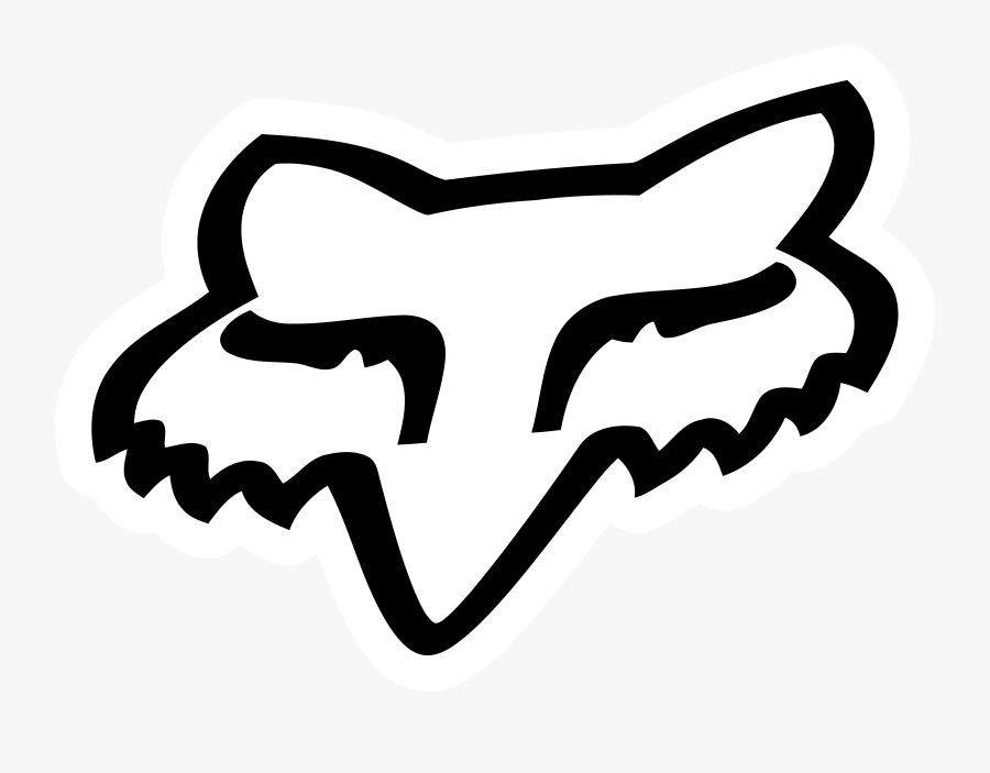 Fox Racing Logo Head White Black Logo Png - Logo Fox Racing Png, Transparent Clipart