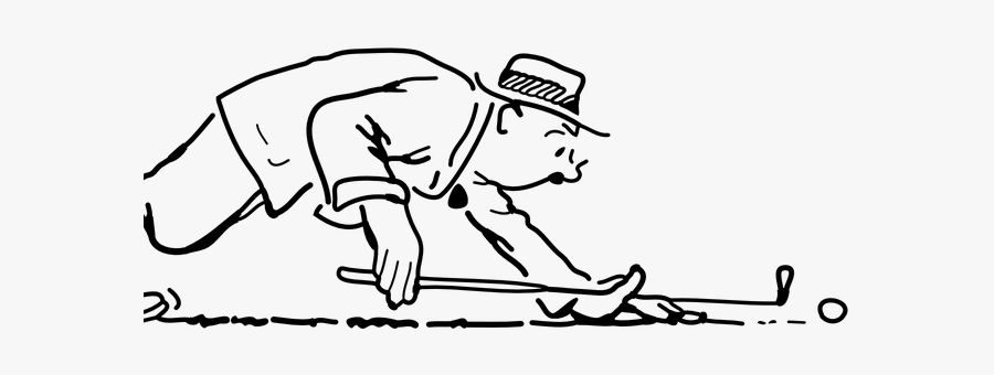 Golf Ball Clipart Tee Outline - Kreslený Kulecnik, Transparent Clipart