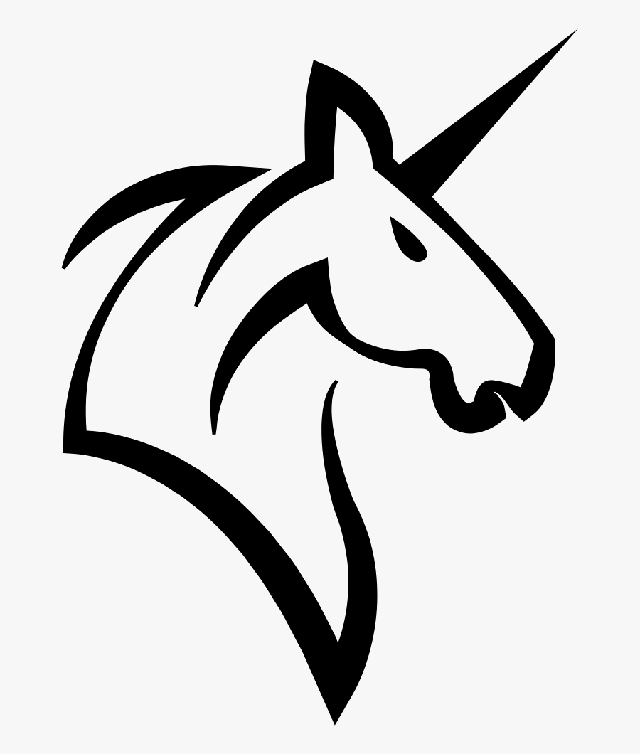 Unicorn Head Horse With A Horn - Horse Head Horse Logo Png, Transparent Clipart