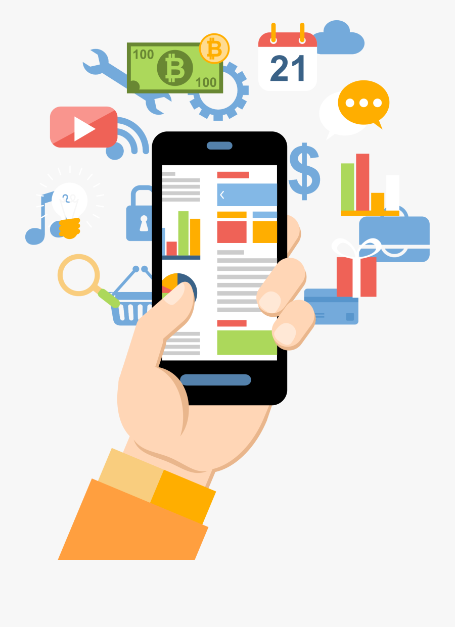 Banner Royalty Free Library Cellphone Clipart Mobile - Clip Art Hand Holding Phone Png, Transparent Clipart