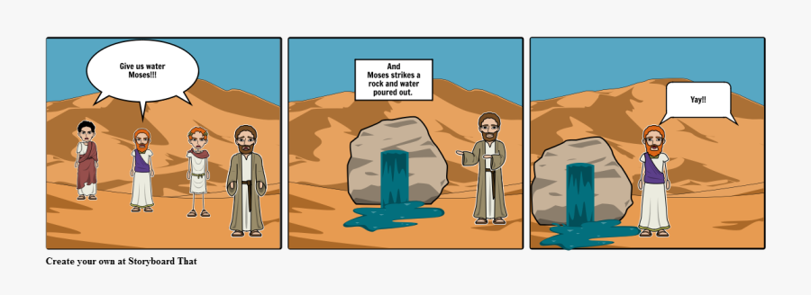 Moses Striking The Rock Cartoon, Transparent Clipart