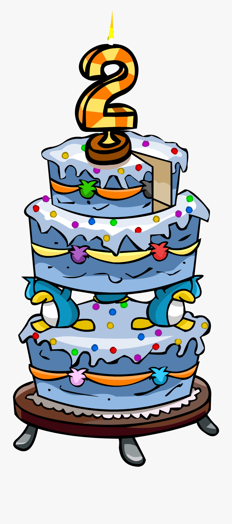 Fossil Clipart Cake - Club Penguin Birthday Clip Art, Transparent Clipart
