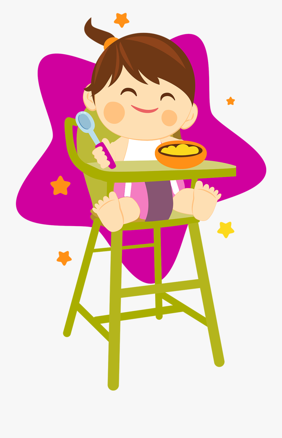 Baby On High Chair Clipart, Transparent Clipart