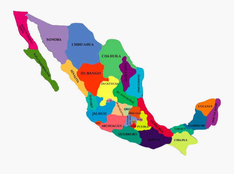Mapa De La Republica Mexicana Png - República Mexicana Mapa Png, Transparent Clipart