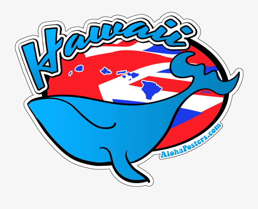 Alohaposters Hawaii Whale Sticker, Transparent Clipart